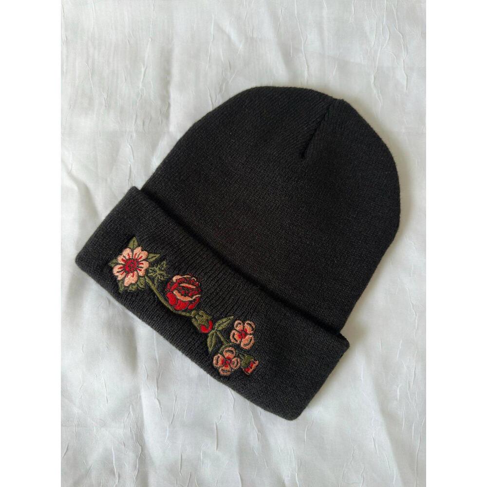 Stay Home Club Embroidered Flowers Beanie